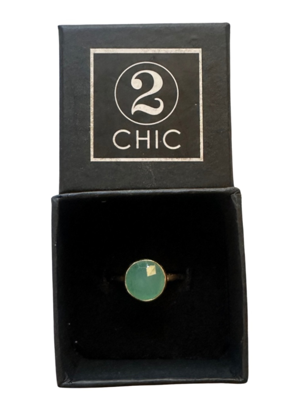 NEW 2Chic Two's Company Blue Circle Gemstone Ring - Women's 7